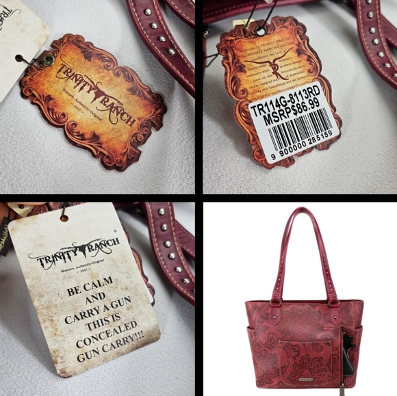 Trinity Ranch Embossed Concealed Carry Purse - Picture 2 of 16